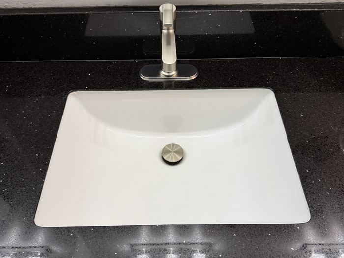 Bathroom sink after cleaning, Casa Grande, AZ