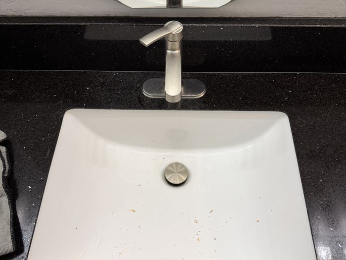 Bathroom sink before cleaning, Casa Grande, AZ