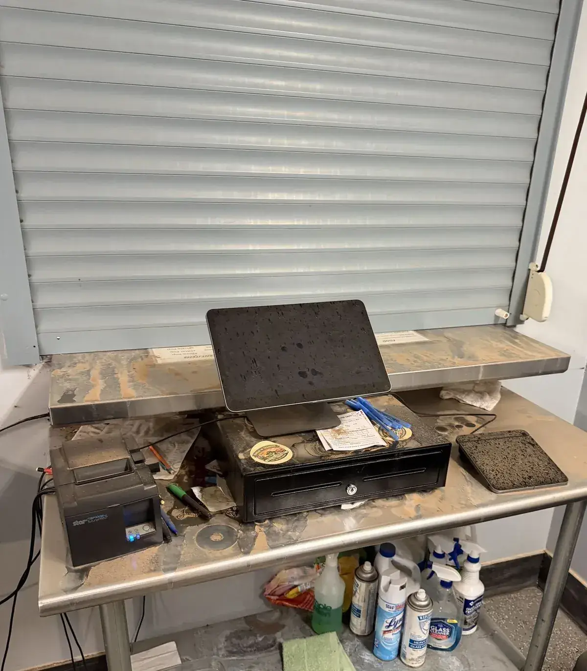 Concession stand counter before deep cleaning, Casa Grande, AZ