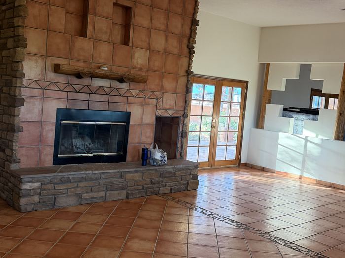 Living room with fireplace, Casa Grande, AZ